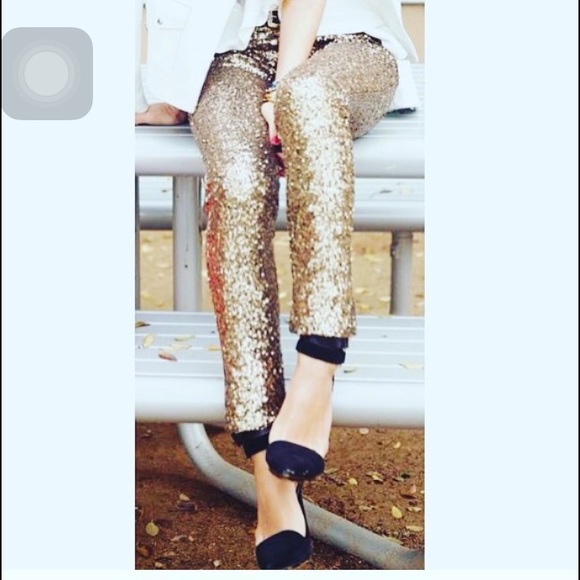 Champagne/gold sequin leggings