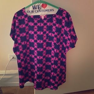 Lilly Pulitzer silk top frog print M