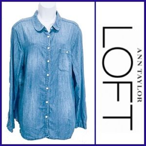 LOFT chambray shirt, 💯% cotton