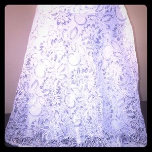 Silver And White Lace Flowy Hollister Skirt
