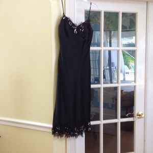 Cache black silk slip dress size 6