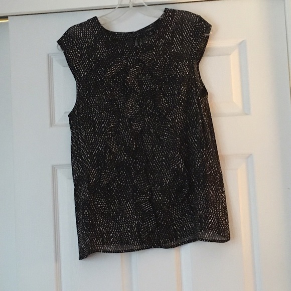 Silk black and white Ann Taylor work blouse