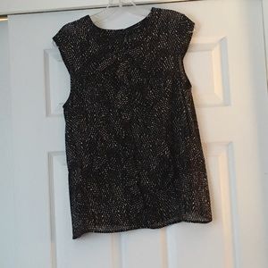 Silk black and white Ann Taylor work blouse