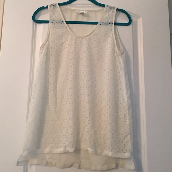 Off- White Sheer Patterned Tank