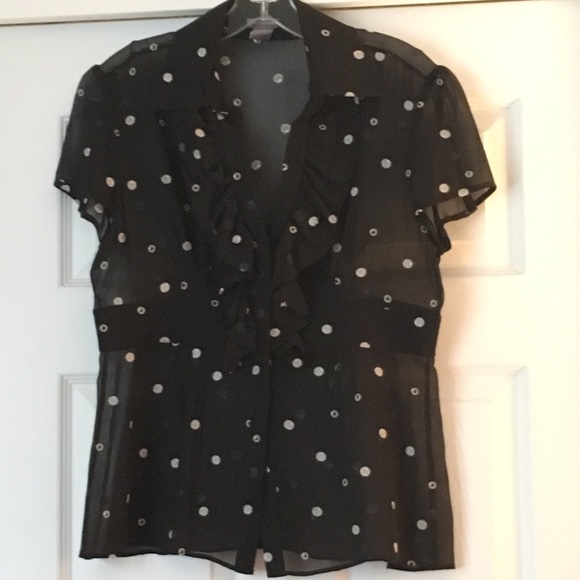 Silk black/white blouse ANN TAYLOR