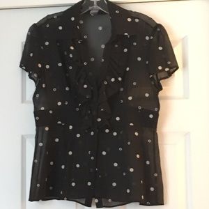 Silk black/white blouse ANN TAYLOR