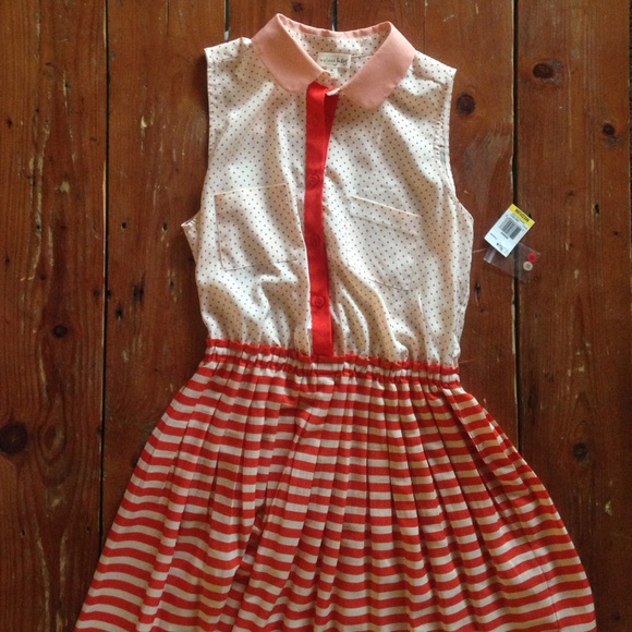 Maison Jules polka dot&stripe summer dress
