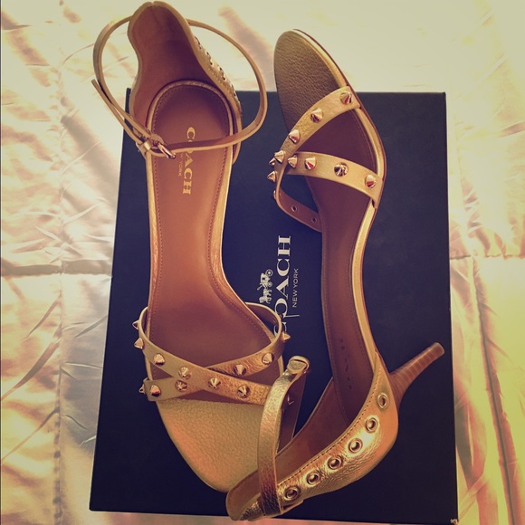 Coach metallic gold sandals