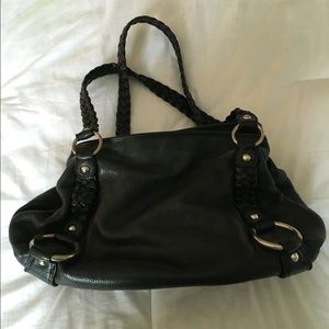 Black leather banana republic purse