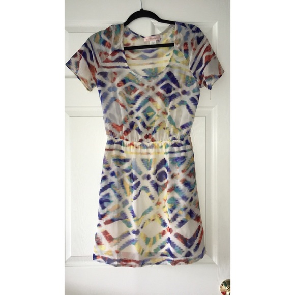 Band of Gypsies Printed Chiffon Mini Dress sz S - Picture 5 of 5