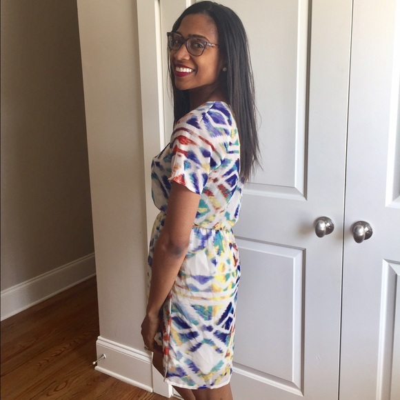 Band of Gypsies Printed Chiffon Mini Dress sz S - Picture 2 of 5