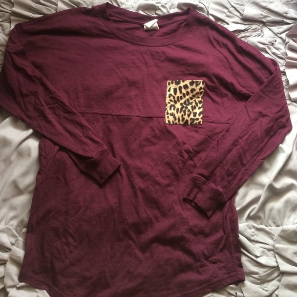 Victoria's Secret PINK cheetah varsity crew