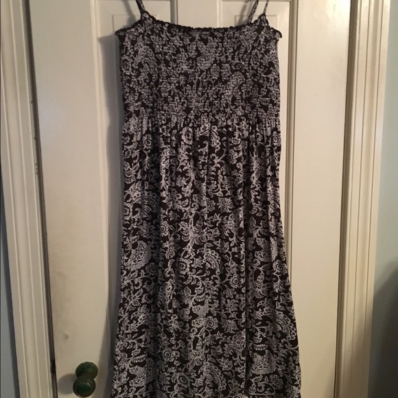 Loft casual smocked brown dress