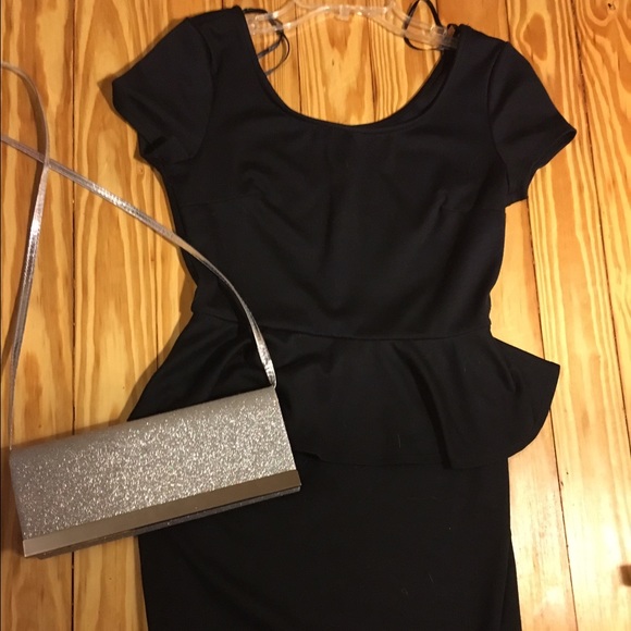 Black peplum dress