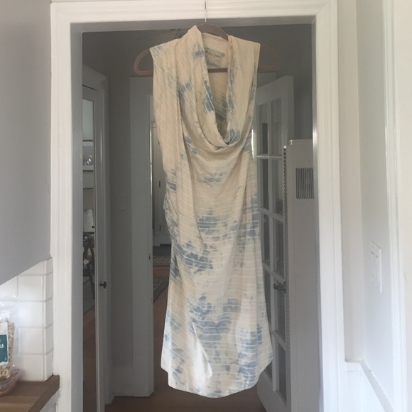 All Saints indigo tie dye stripe dress