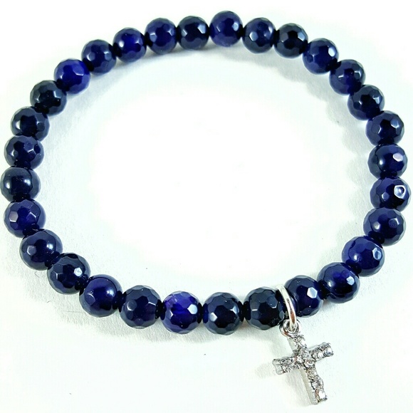 Deep Purple Agate Faceted Gemstone Bracelet