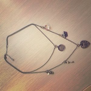 Vintage layered charm necklace