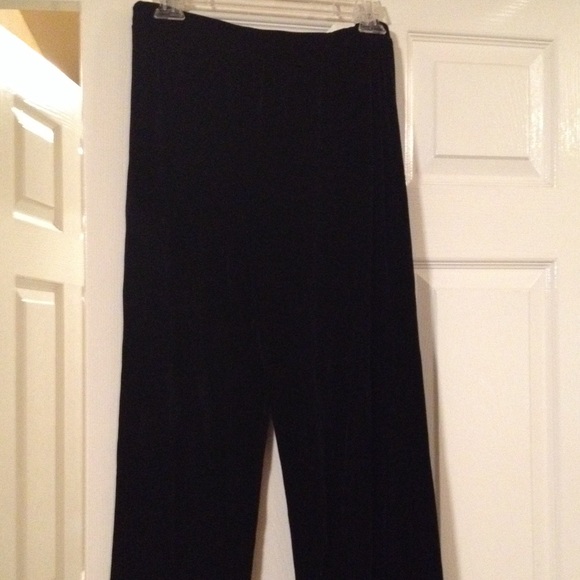 Black crushed velvet pants