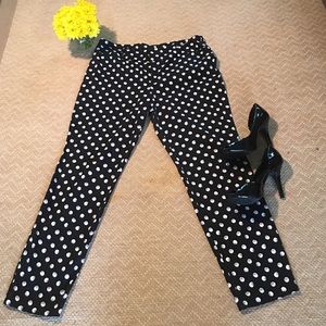 Black/white polka dot trousers