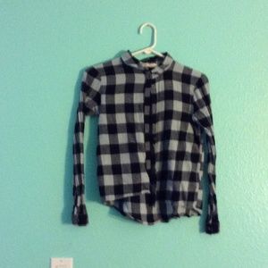 Blue plad button down