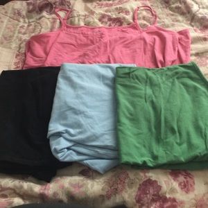 4 tank tops with built in bra