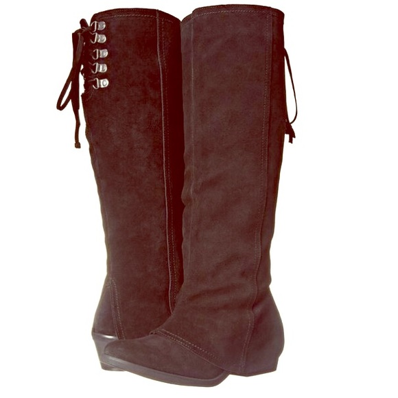 Naughty Monkey Black Suade Tall Shaft Boot