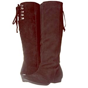 Naughty Monkey Black Suade Tall Shaft Boot