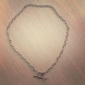 Silver toggle chain necklace