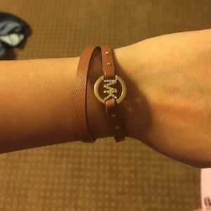 MK Leather Wrap Bracelet