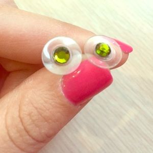 Green crystal studs