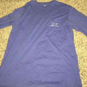 Blue, long sleeve vineyard vines pocket tee