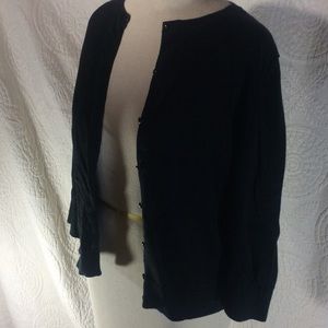 Loft 3/4 sleeve stretch cardigan button up sweater