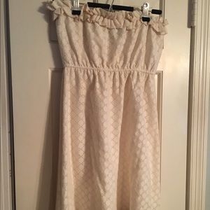 *REDUCED* Cream eyelet strapless dress
