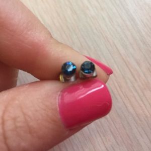Blue crystal studs