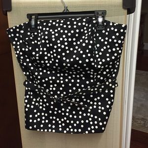 black & white polka dot bustier