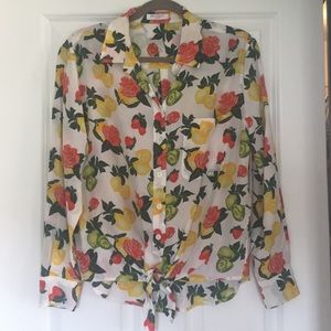 Equipment 100% silk LS button down