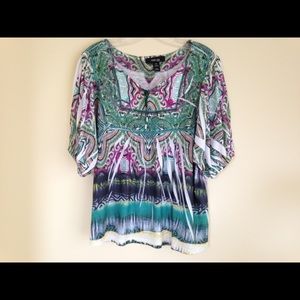 Colorful and Sparkly Knit Top