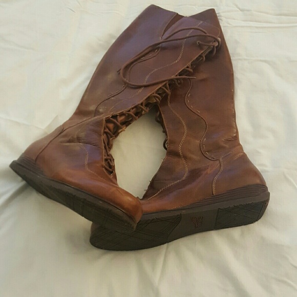 DANSKO Brown distressed leather moto style boots