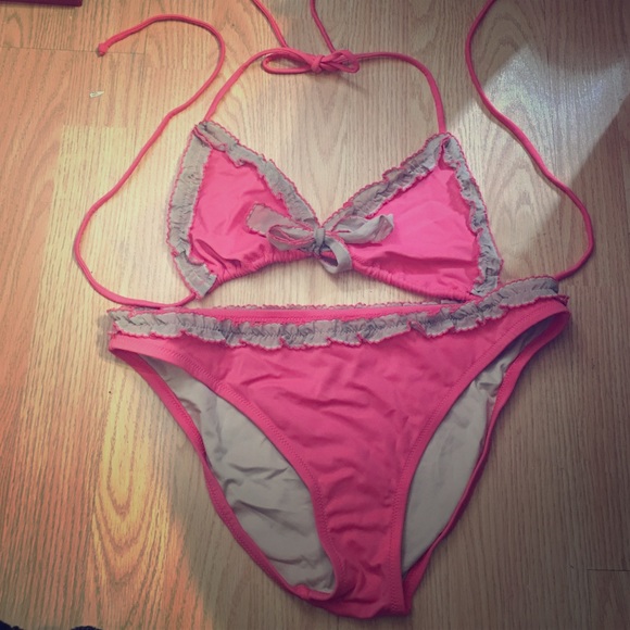 Victoria's Secret swim bikini pink cream cute