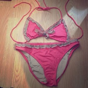 Victoria's Secret swim bikini pink cream cute