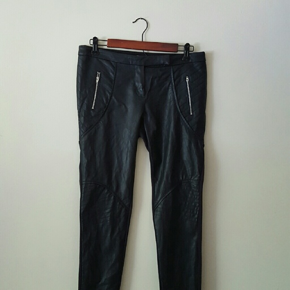 Faux leather moto leggings