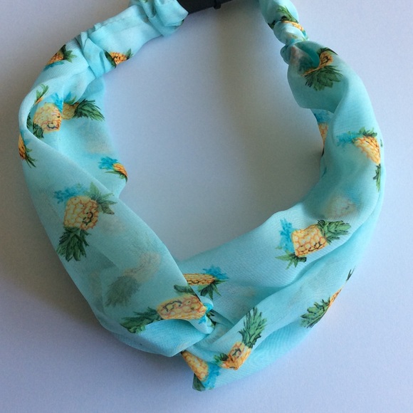 NWT pineapple chiffon head wrap - Picture 2 of 2
