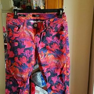 Floral skinny jeans
