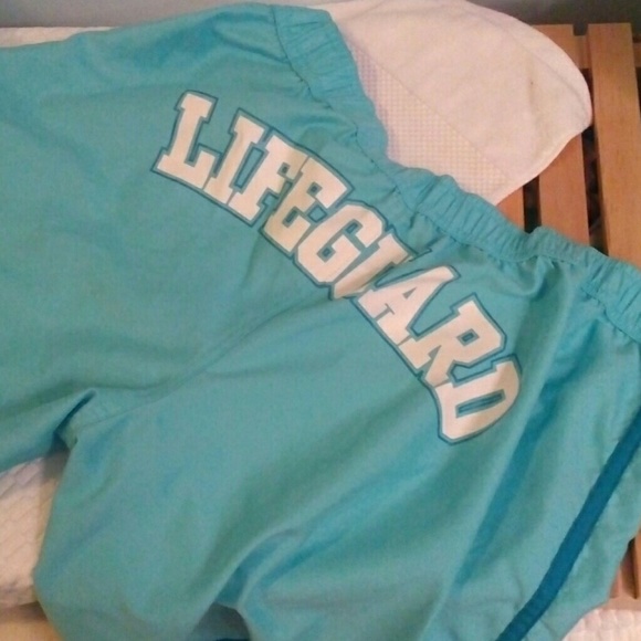 Pink! Surf shorts! Blue! Euc M - Picture 2 of 4