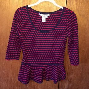 Max Studio peplum sweater top sz Small