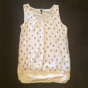 Dressy Sleeveless Blouse - Birdcages