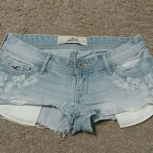 Jean floral shorts light wash