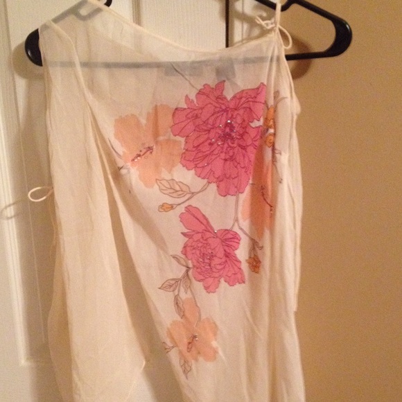 One sleeve sheer top