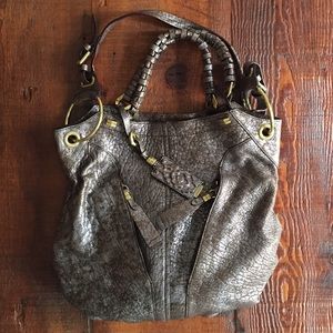 orYANY Victoria Pewter Metallic Hobo Bag
