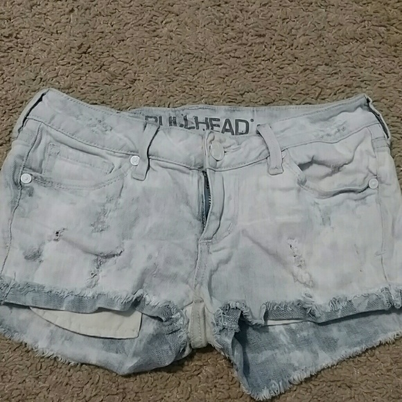 Acid light wash jean shorts